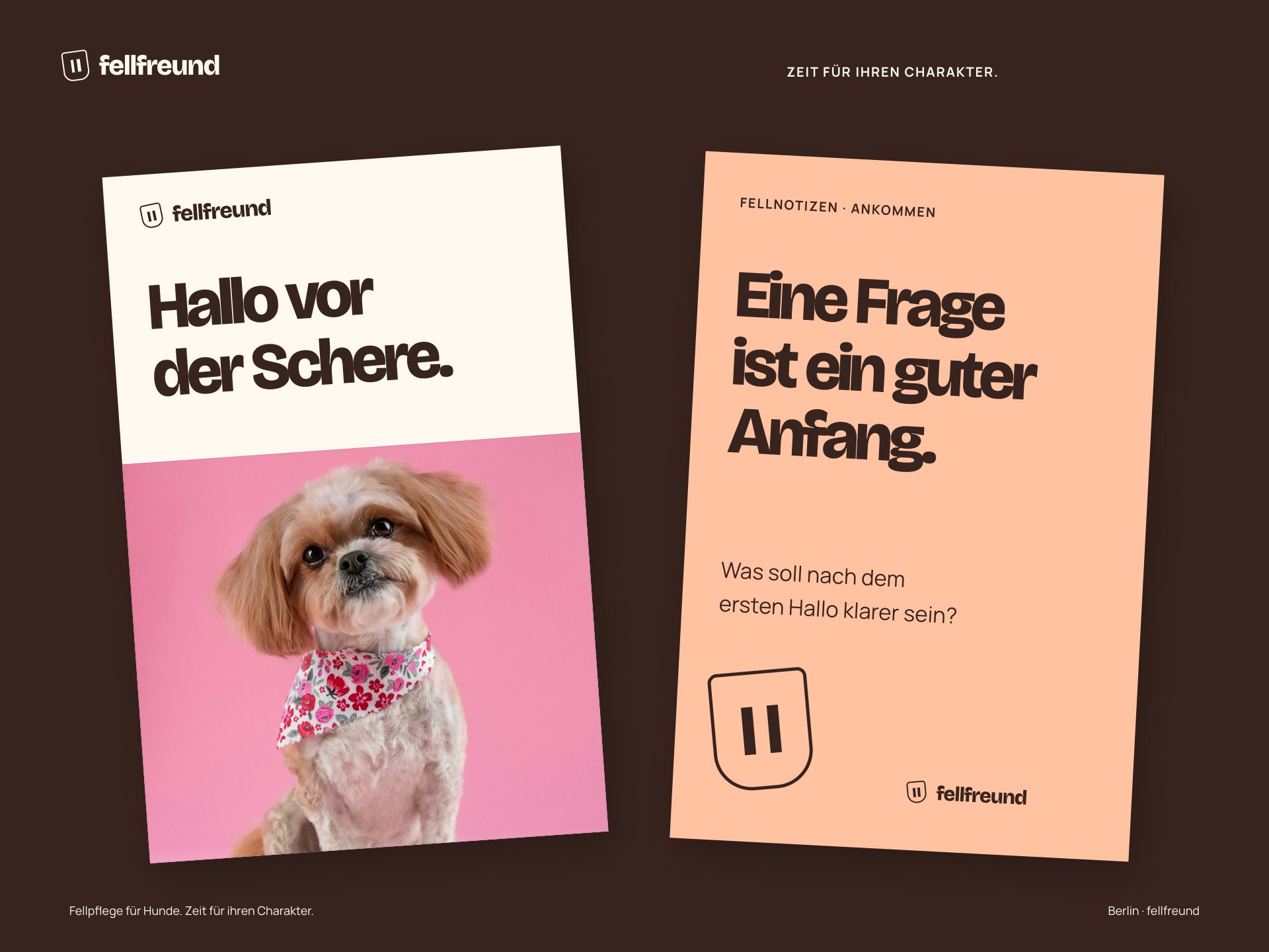 Fellfreund, Hallo vor der Schere — Plakatpaar
