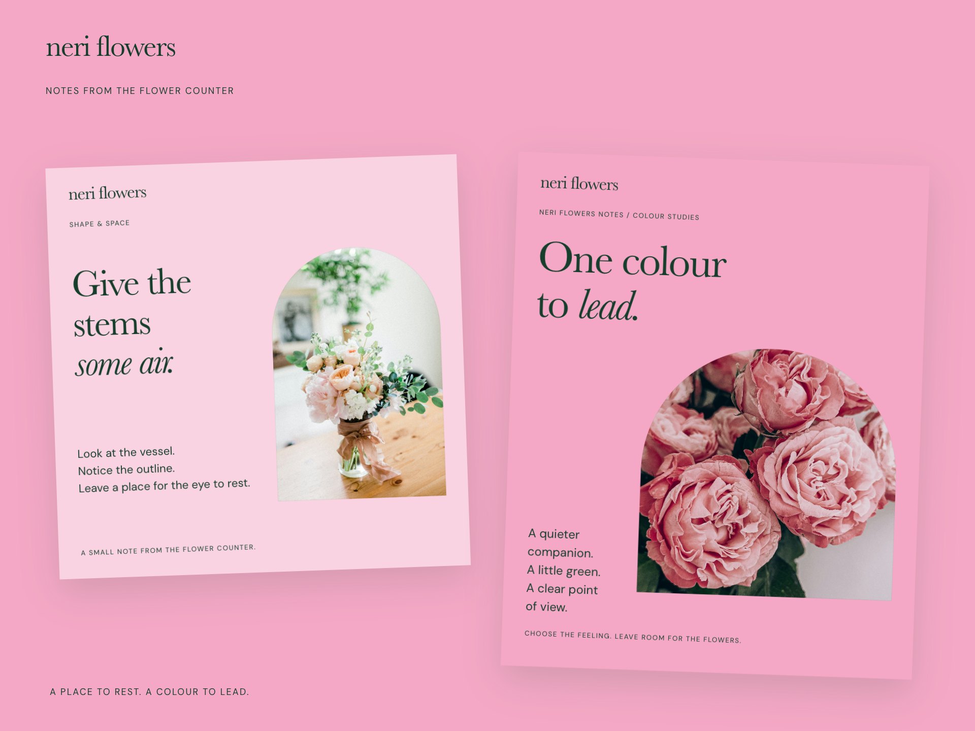 Neri Flowers, Two flower notes · poster diptych