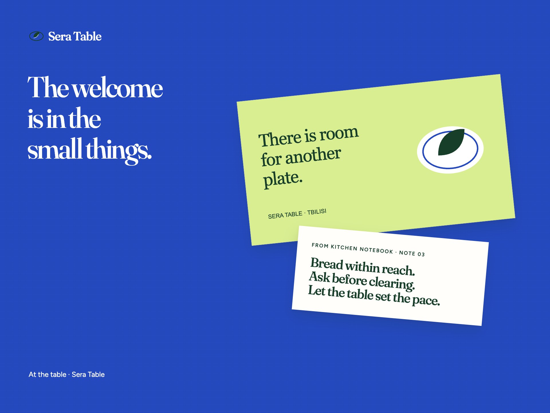 Sera Table, An invitation in paper